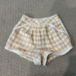 GIANNI BINI GIGHAM TWEED SHORTS